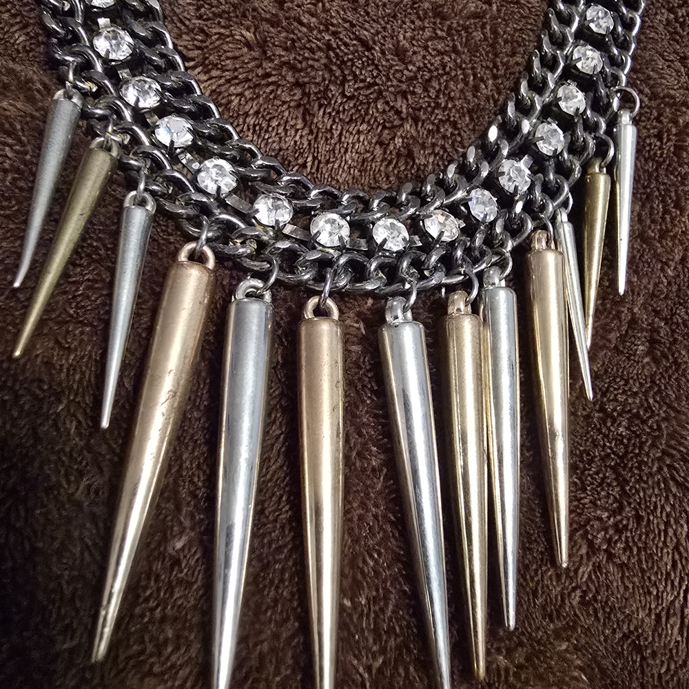 Gold and Silver Spike Necklace